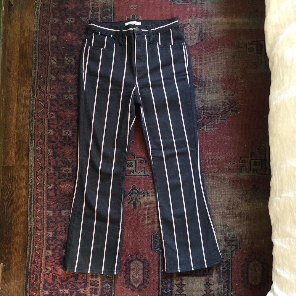 Madewell Cali Denim Boot in Elsie Striped sz 26